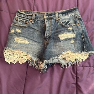 Aeropostale cheeky shorts with lace detail